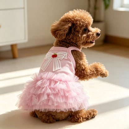 1 pet sleeveless printed dress, suitable for indoor and outdoor use, lightweight, breathable and elastic cat and dog clothing PawPrint Treasures