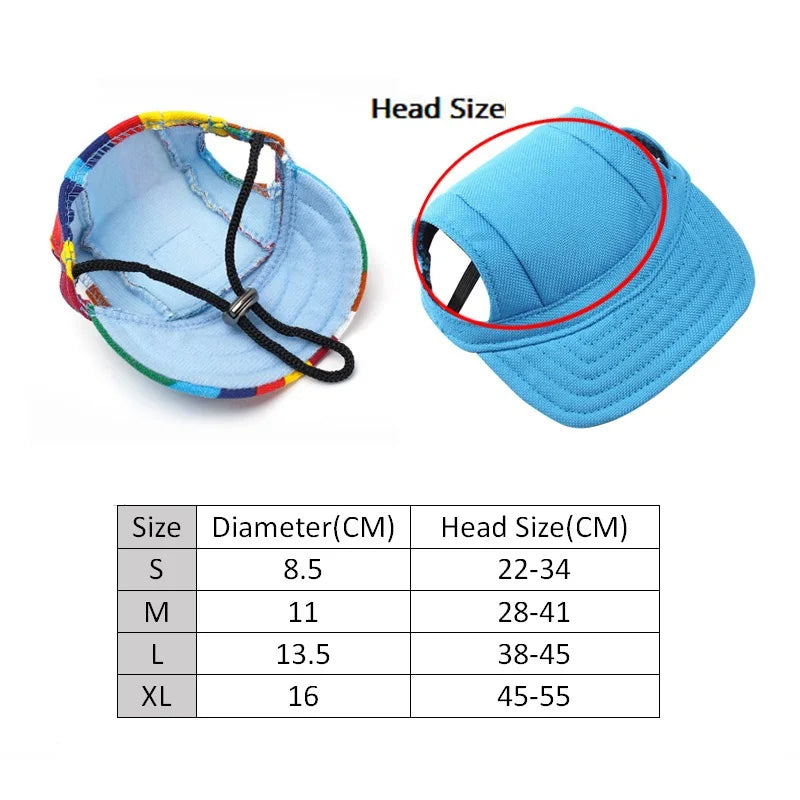 Summer Pet Dog Hat Cap Outdoor Dog Baseball Cap Canvas Small Dog Sunscreen Accessories