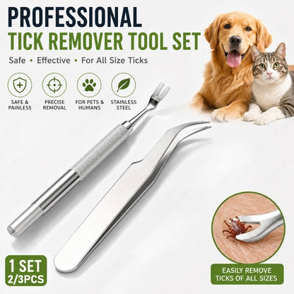Non-Toxic Dog Tick Remover Tool with Fine-Tipped Stainless Steel Fork for Gentle Extraction Without Skin Damage, for Daily Use PawPrint Treasures