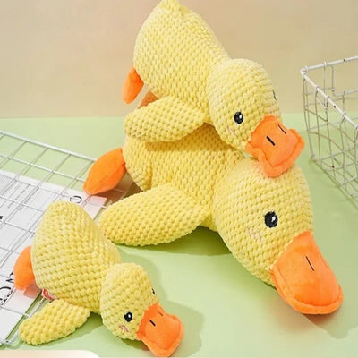 Duck Dog Toy Plush Chew Resistant Durable with Quacking Sound Teeth Grinding Relief Soft Companion for Small Large Dogs