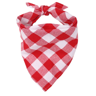 Dog Bandanas Large Pet Scarf Bandana Cotton Plaid Washable Bow Tie Collar Cat Puppy Triangular Scarf Bib Dog Accessories
