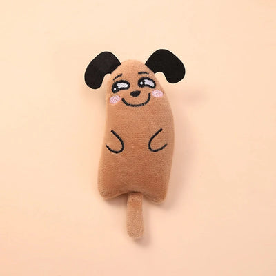 Cartoon cat and dog toy Bite resistant puppy plush doll Cat grinding teeth cleaning interactive toy