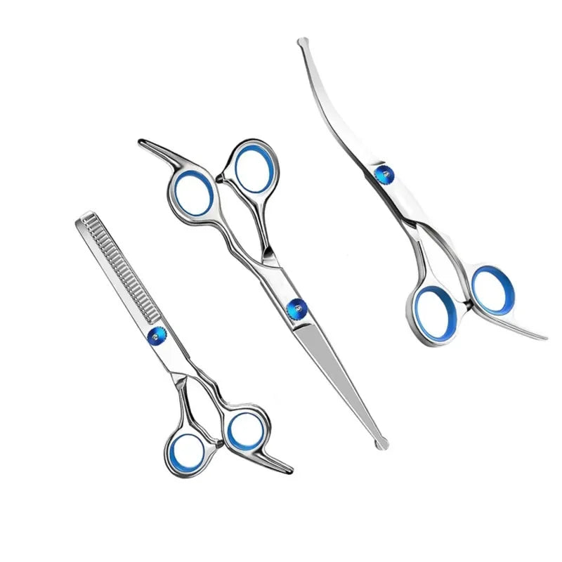 Pet Safe Grooming Scissors – Ambidextrous Stainless Steel Dog Shears with Round Head for Precise Trimming