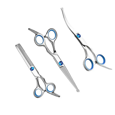 Pet Safe Grooming Scissors – Ambidextrous Stainless Steel Dog Shears with Round Head for Precise Trimming