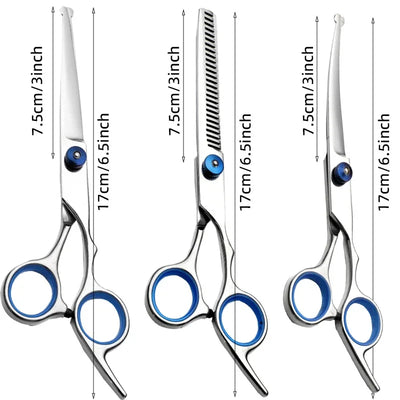 Pet Safe Grooming Scissors – Ambidextrous Stainless Steel Dog Shears with Round Head for Precise Trimming