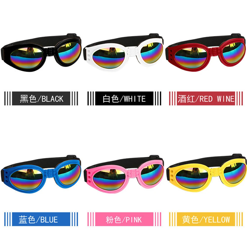 6 Color pet Dog Sunglasses Foldable Adjustable Collapsible Padded UV Protection Sunglasses Pet Accessories Motorcycle Glasses