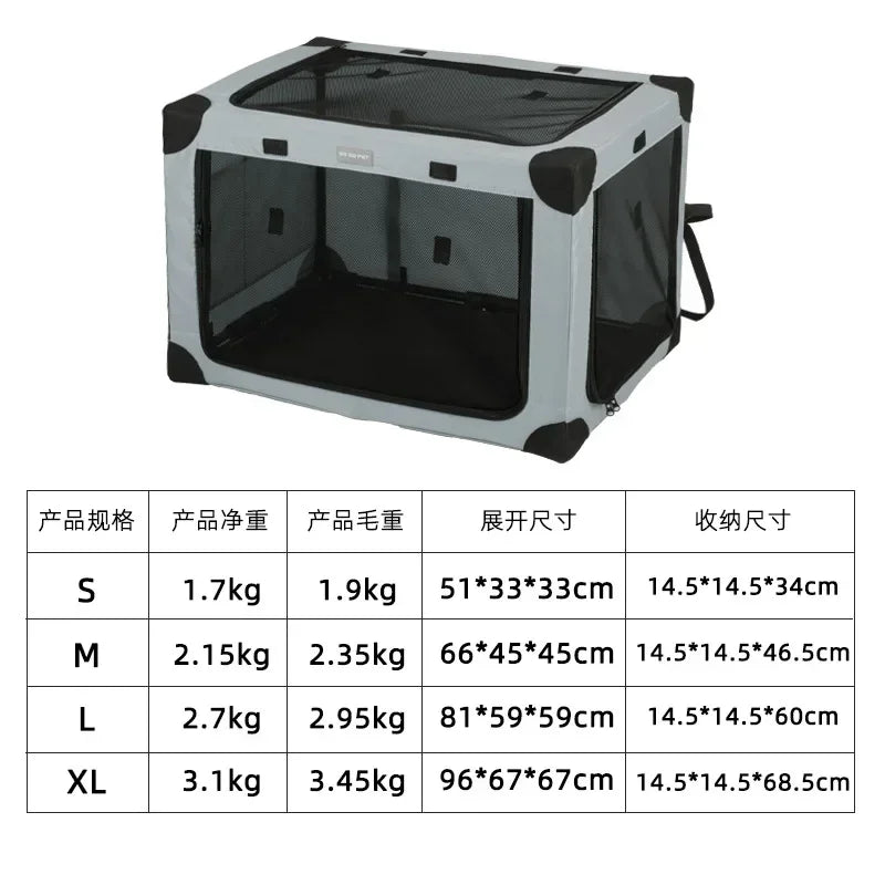 High-quality Pet Car Dog Cage for Travel Spare Box Cage Large Dog Car Foldable Cat Bed Large Space Pet Cage PawPrint Treasures