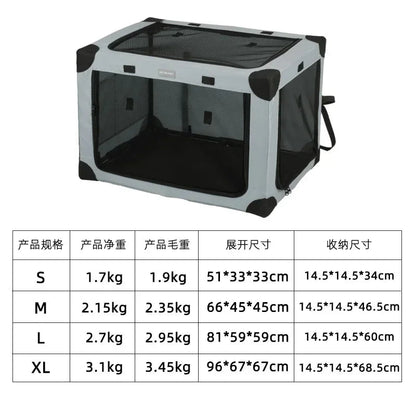 High-quality Pet Car Dog Cage for Travel Spare Box Cage Large Dog Car Foldable Cat Bed Large Space Pet Cage PawPrint Treasures