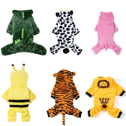 Coral Fleece Cosplay Costume for Pet  Clothing for Small Dogs Puppy Cats Clothes Chihuahua Yorkshire Costume Coat PawPrint Treasures