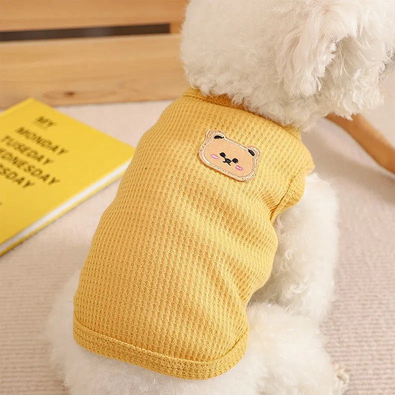Dog Vest Pet Cat Clothing Four Colors Of Polyester Fabric Breathable Sweat Resistant Easy To Clean Fun Viewing PawPrint Treasures