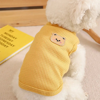 Dog Vest Pet Cat Clothing Four Colors Of Polyester Fabric Breathable Sweat Resistant Easy To Clean Fun Viewing PawPrint Treasures