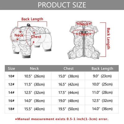 Warm Fleece Pet Dog Jumpsuit For Small Medium Dogs Winter Windproof Puppy Jacket Coat with D-ring French Bulldog Pug Clothing
