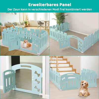 Dog Pen, H60cm, 3/5/7+1 Panels, with Lockable Door, Recycled Plastic,Puppy Enclosure,For Rabbit Runs, Indoors, Outdoors, Playpen