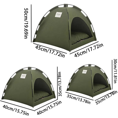Pet Nest Tent Semi Closed Foldable Outdoor Pet Supplies Breathable Tent Pet Summer Cooling Warm Pads Pet Decoration Supplies