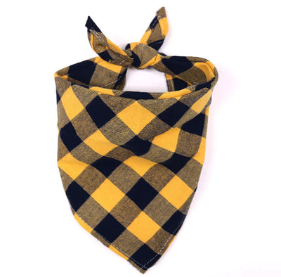 Dog Bandanas Large Pet Scarf Bandana Cotton Plaid Washable Bow Tie Collar Cat Puppy Triangular Scarf Bib Dog Accessories