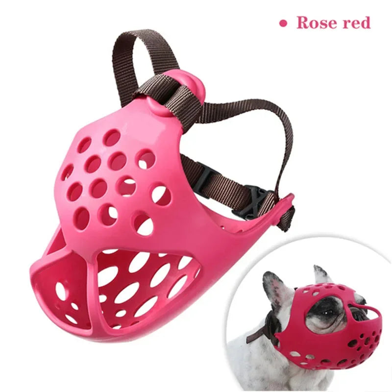 Dog Muzzle For Short Snout Dogs Soft Silicone Muzzle For Biting, Chewing, Licking For French Bulldog, For Flat-faced