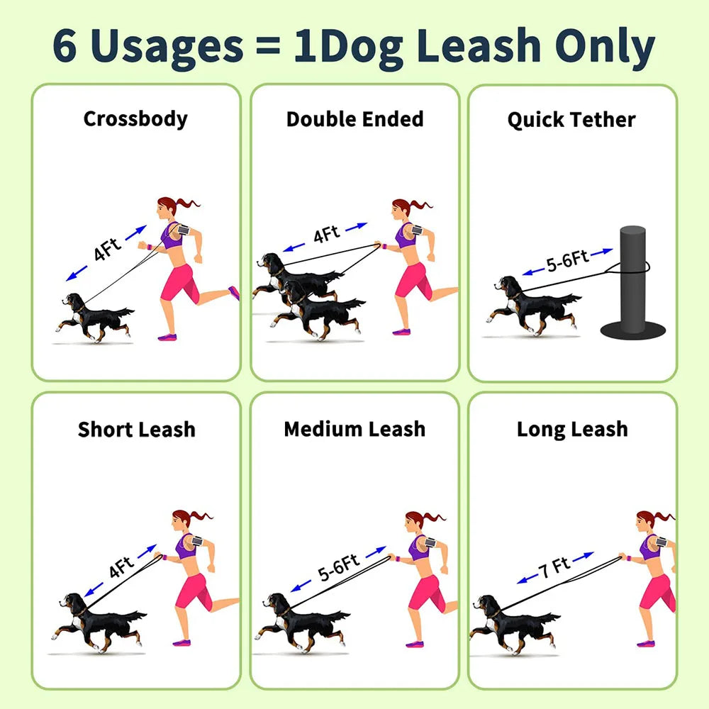 Soft Leather Hands-Free Dog Leash for Training