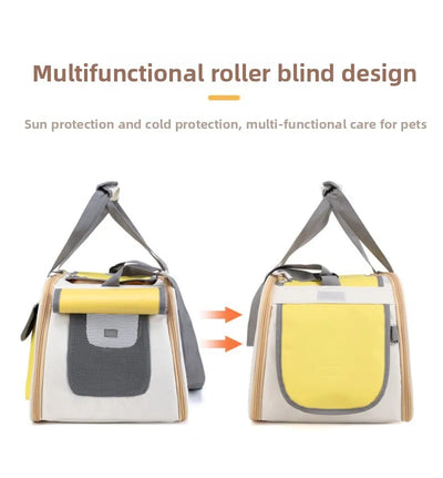 Foldable Airline Approved Pet Carrier Bag for Small Dogs Cats Rabbits Puppies - Durable Oxford Fabric Travel Tote with Ventilati