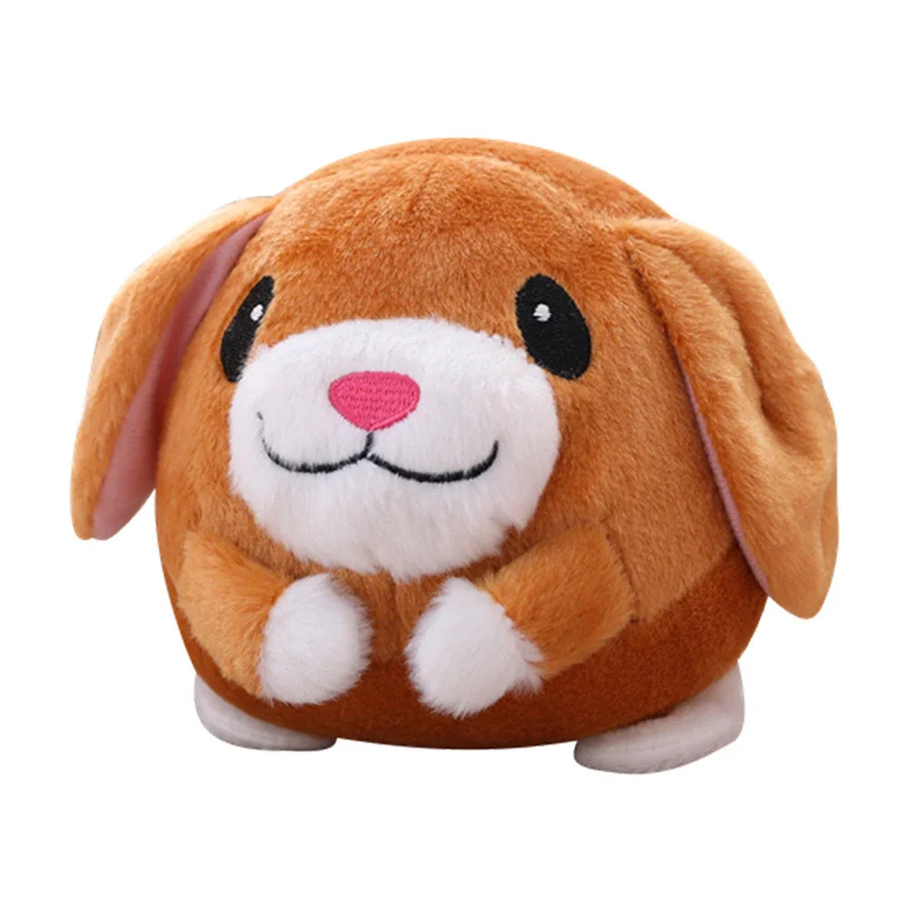 Music Vibration Bouncing Ball Bite Resistant Funny Interactive Squeaky Toys Talking Self-Moving for Small Medium Dogs