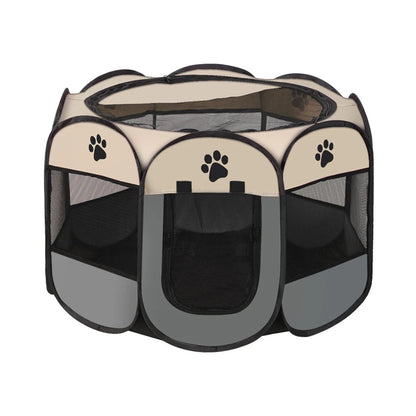 Portable Foldable Kennel Octagonal Fence Pet Tent Puppy Shelter Easy To Use Outdoor Easy Operation Large Dog Cages Cat Fences PawPrint Treasures