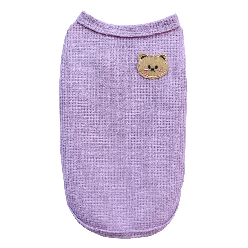 NewSpring Summer Pet Clothes for Cats Dogs Breathable Waffle Vest, Soft & Light, Perfect for Teddy Bichon Frise Small Medium Dog