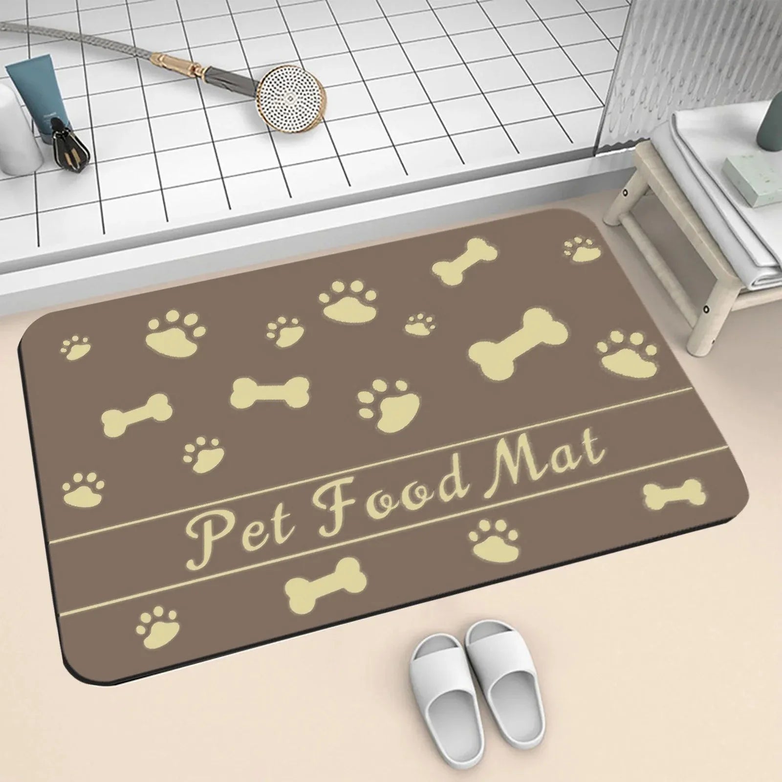 Pet Feeding Dropshipping Pet Placemat for Food and Water Bowl with Waterproof Rubber Backing Quick Dry Water Mat for Dog Cat