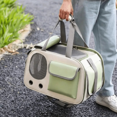 Foldable Airline Approved Pet Carrier Bag for Small Dogs Cats Rabbits Puppies - Durable Oxford Fabric Travel Tote with Ventilati