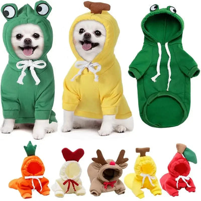 MT pet Pet Clothes Dogs Hooded Sweatshirt Fruit Warm Coat Cat Sweater Cold Weather Costume for Puppy Small Medium Large Dog Cat
