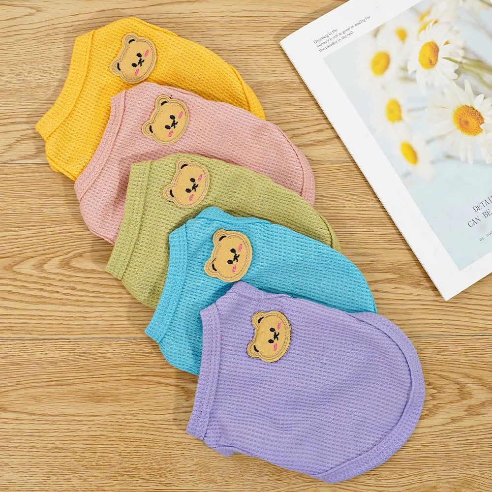 Cat Clothes Waffle Bear Pet Vest Summer Teddy Chihuahua Small Dog Two legged Clothes Cat Puppy Clothes Pet Costume PawPrint Treasures