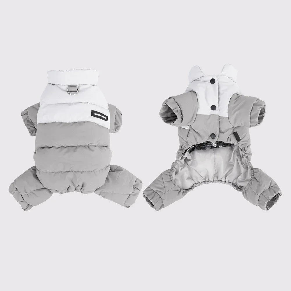 Winter Warmth Cotton Clothing for Pet Thickened Jumpsuit Coat Graphene Windproof Waterproof Pullable Dog Clothes PawPrint Treasures