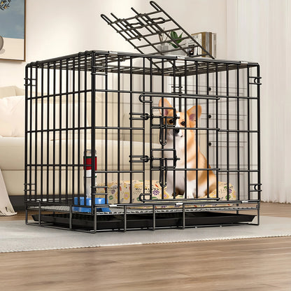Dog Cage, Small and Medium-Sized Dog, Pet Cage, Fence, Thickened, Large Dog, Household Folding Dog Bed, Car Cage, Cat Cage PawPrint Treasures