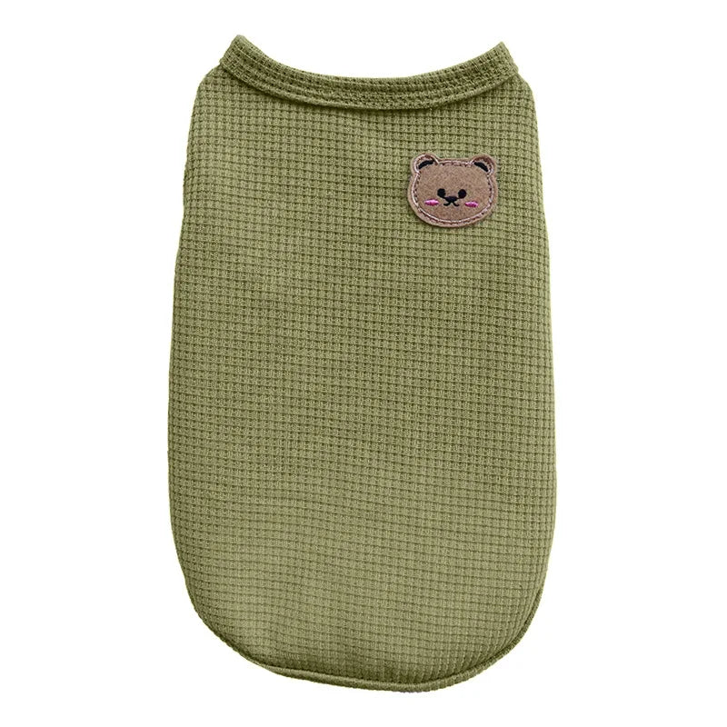 NewSpring Summer Pet Clothes for Cats Dogs Breathable Waffle Vest, Soft & Light, Perfect for Teddy Bichon Frise Small Medium Dog