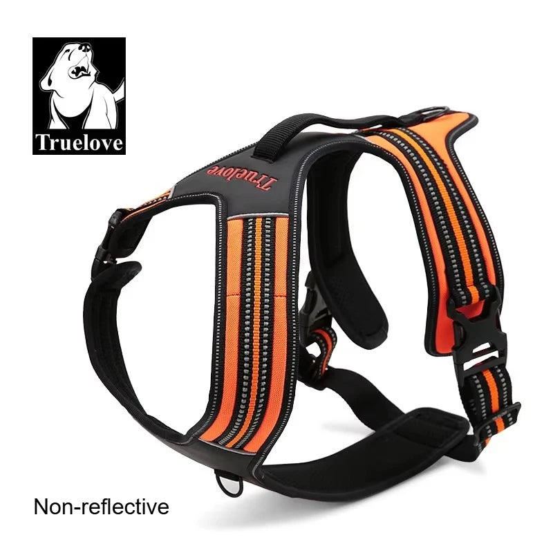 Truelove Non-reflective Walking PU Leather Dog Vest Escape Proof Adjustable Anti Pull Pet Harness Outdoor Clearance Sale TLH5551
