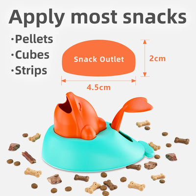 Interactive Pet Feeder Toy for Dogs Cats Slow Eating Puzzle Feeder with Whale Design Anxiety Relief IQ Training Treat Dispenser