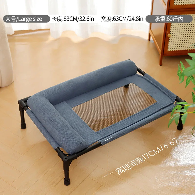 Summer Pet Folding Bed - Breathable & Moisture-Resistant Cat & Dog Bed for All Seasons
