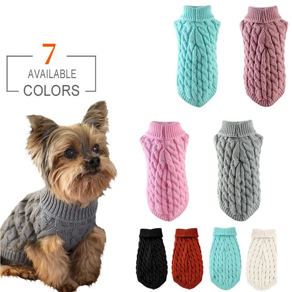 Pet Dog Clothes Sweater Fashion Autumn Winter Warm Dog Sweater Knitted Coat Knitwear for Small Puppy Clothing PawPrint Treasures