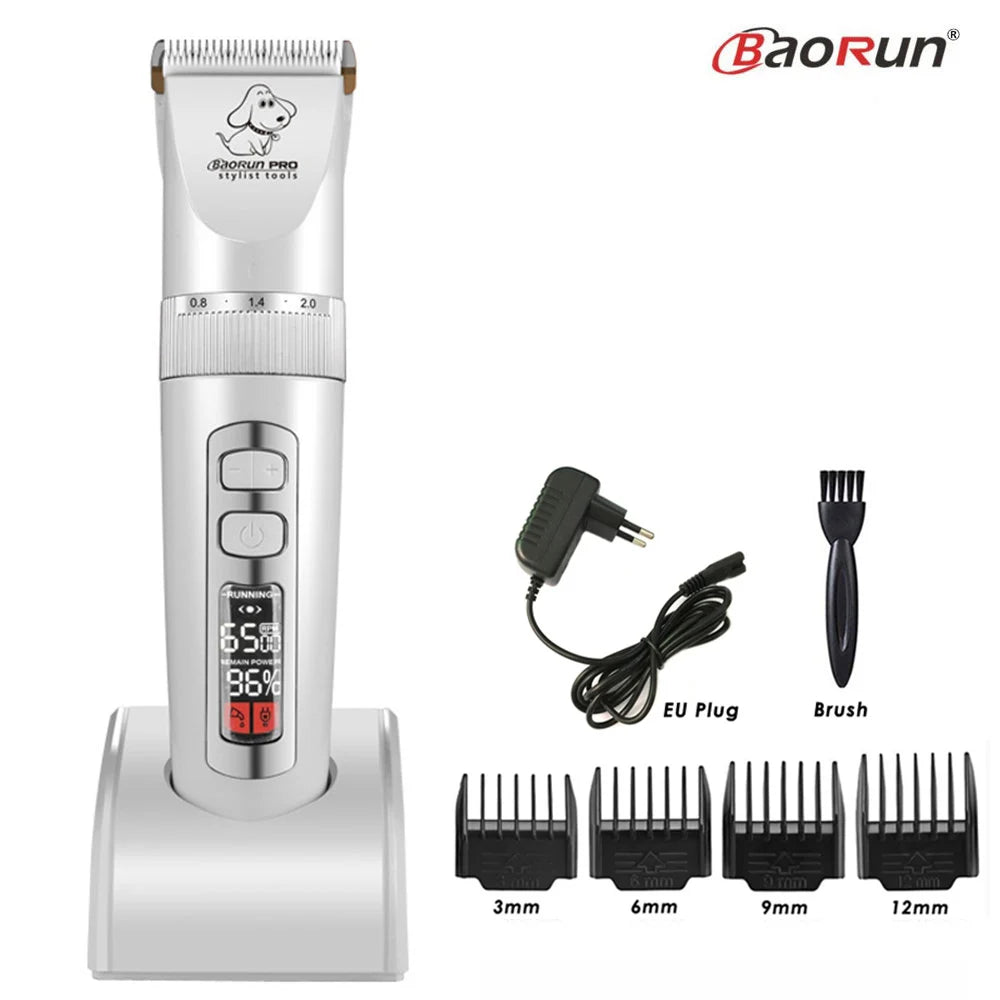BaoRun P9 Dog HairClipper Professional LCD Screen Pet Cat Clippers Electric Grooming Trimmer Rechargeable Haircut Machine Animal