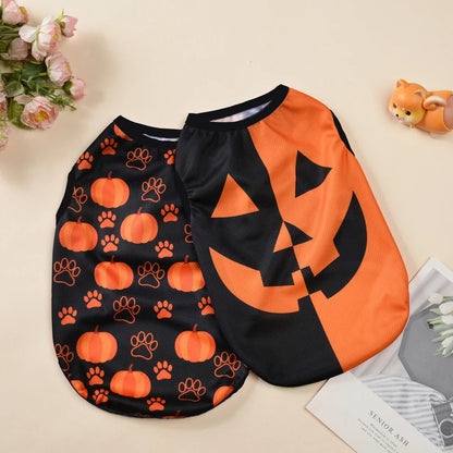 Dog Clothes for Small Medium Dogs Cats Halloween Pumpkin Paw Print Puppy Vests Chihuahua Yorkies Costumes Pet Party Clothing PawPrint Treasures