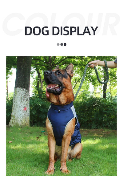 Winter Clothes for Dogs Windproof Cotton Clothing for Pets Rainproof Large Dogs Coat Reflective Overall Dog Leash Pet Clothing