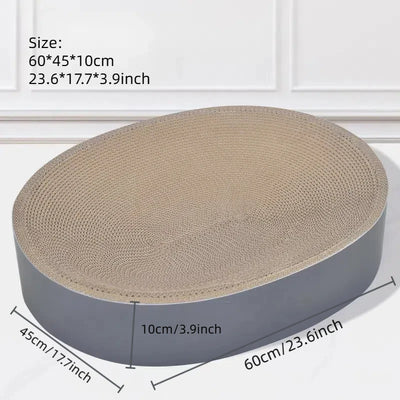 Cardboard Cat Scratch Bed Cat Scratcher for Indoor Cats Oval Round Shape Cat Bed Kitty Scratching Pad