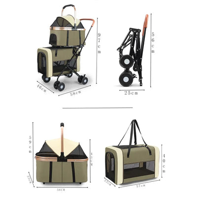 2025 High-quality New Multi Layer Pet Cart for Cats and Dogs, Universal Large Space, Detachable and Detachable for Pets