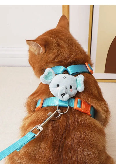 Cartoon Duck Dog Harness and Leash Set Adjustable Puppy Collar Strap Pet Cat Harness Vest for French Bulldog Walking Accessories