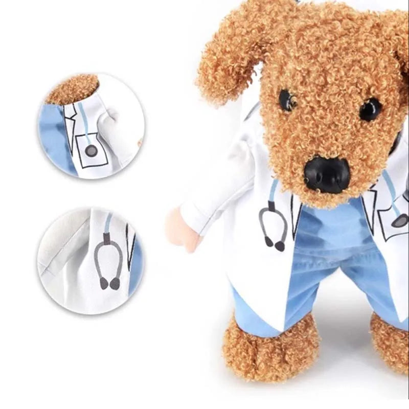 Pet Clothes Cat Dog Cosplay Doctors Costume Puppy White Gown Funny Coat Party Dress For Small Pets Outfits Chihuahua Costumes PawPrint Treasures