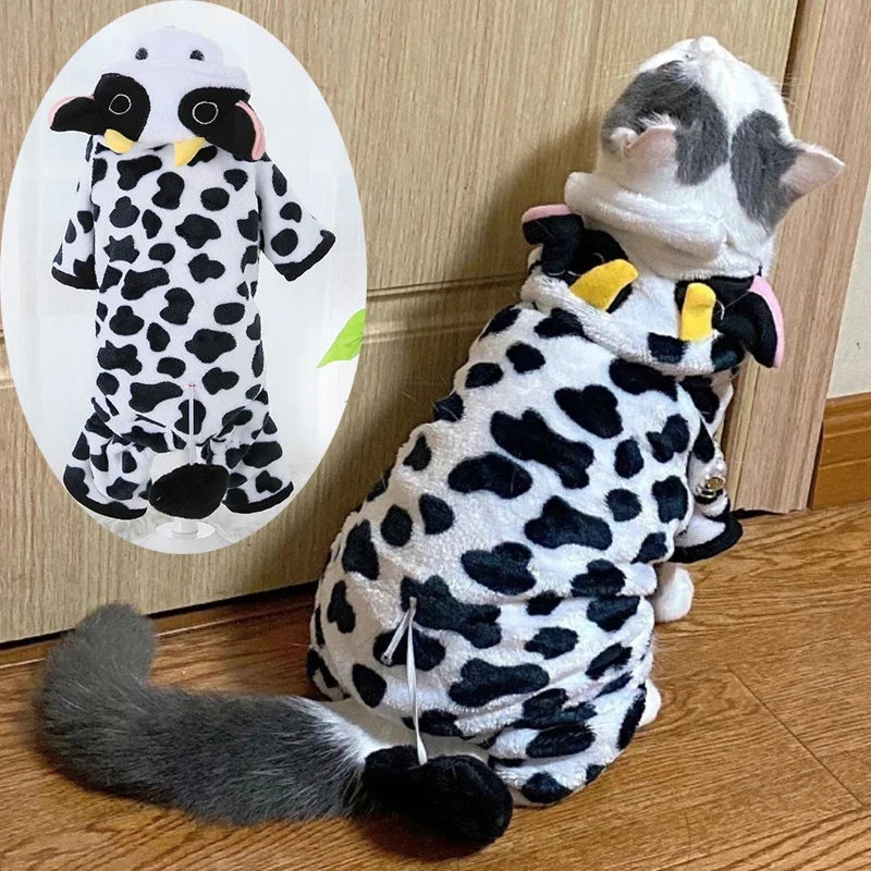 Pet Clothes for Small Medium Dogs Flannel Dog Jumpsuits Soft Comfortable Winter Warm Dog Cat Costume  Chihuahua Teddy Pet Coats PawPrint Treasures