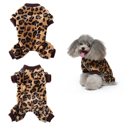 Dog Winter Pajamas Pomeranian Overalls Pajamas Halloween Print Warm Jumpsuits for Small Puppy Clothes for Dogs Chihuahua