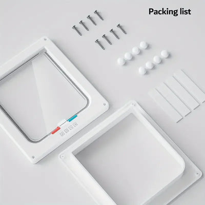 Pet Door 4 Way Locking Security Lock ABS Dog Cat Weatherproof Flap Door Controllable Switch Direction Doors Small Pet Supplies