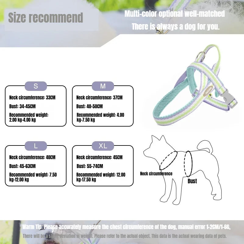 Dog Harness Collar Accessories Small Pet Neck Belt Lead Leash for Small  Dogs Collars  Breast Strap Puppy Adjustable Walking