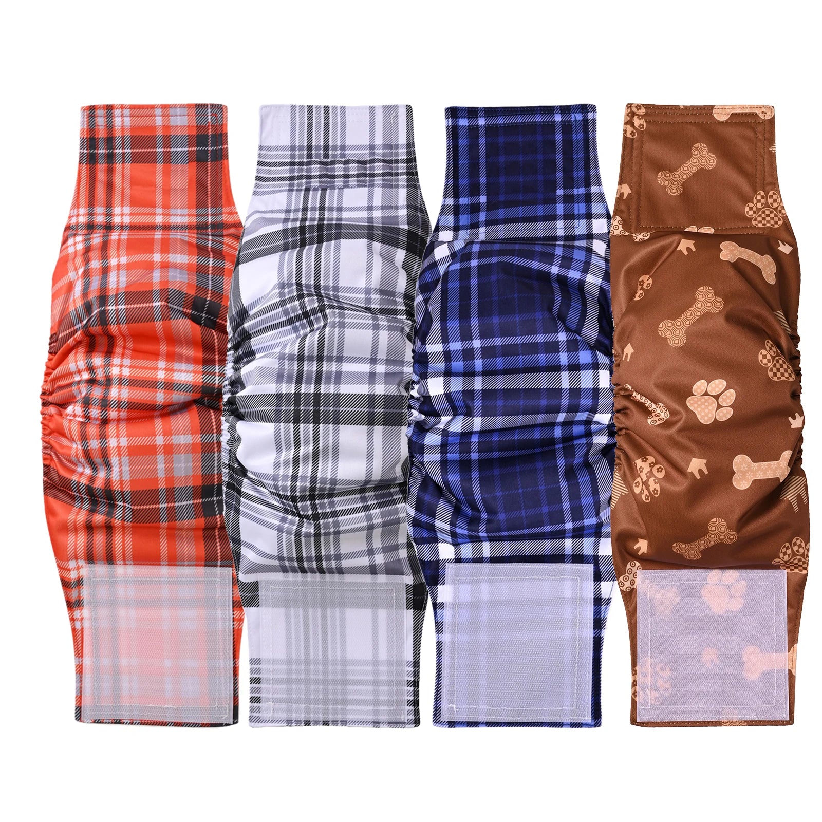 Ohbabyka 4Pack Washable Belly Bands for Male Dogs Reusable Adjustable Male Dog Diaper High Absorbing Belly Bnad for Small Dogs