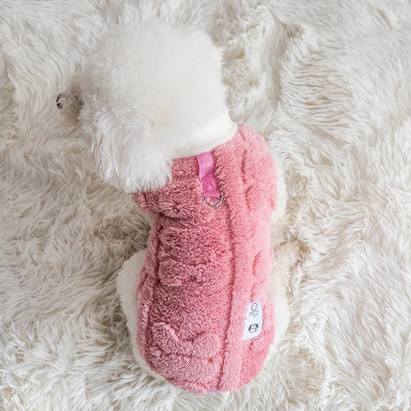 Pet Autumn and Winter Fleece Clothes Dog Cat Warm Coat Small Dogs Clothing Chihuahua Costumes PawPrint Treasures