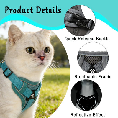 Pet Cat Chest Strap For Small Medium Dogs Cats Hiking Outdoor Kitten Adjustable Belt Rope Reflective Dog Leash Sphynx Supplies